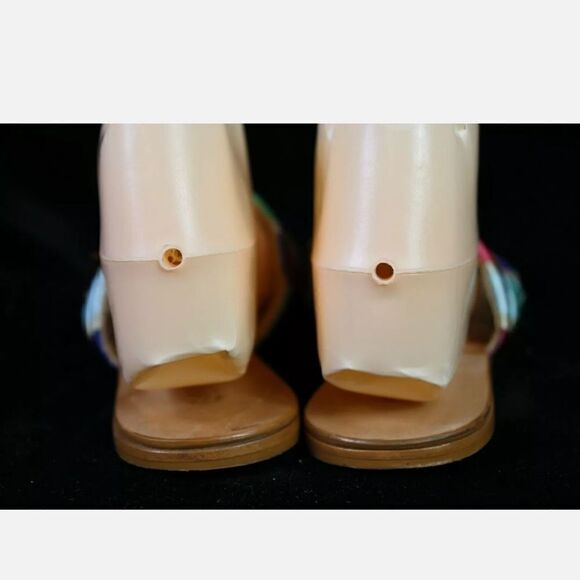 SCHUTZ Multicolor Braided Carmen Leather Slip On Sandal Women's Size 7B - Picture 8 of 9